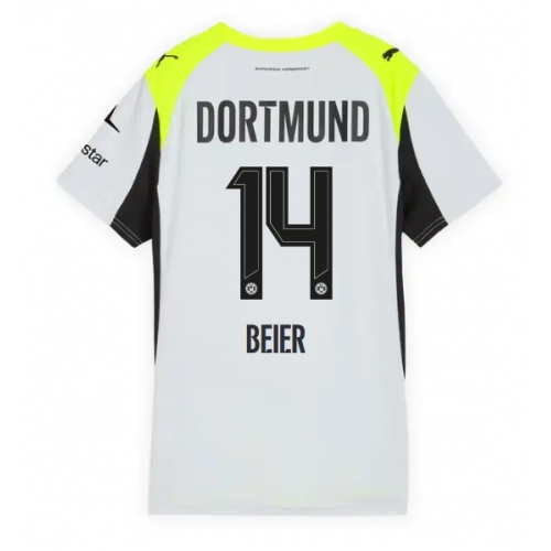 Billige Fotballdrakt Borussia Dortmund Maximilian Beier #14 Replika Bortedrakt Dame 2025-26 Kortermet Billige Fotballdrakt Borussia Dortmund Maximilian Beier #14 Replika Bortedrakt Dame 2025-26 Kortermet